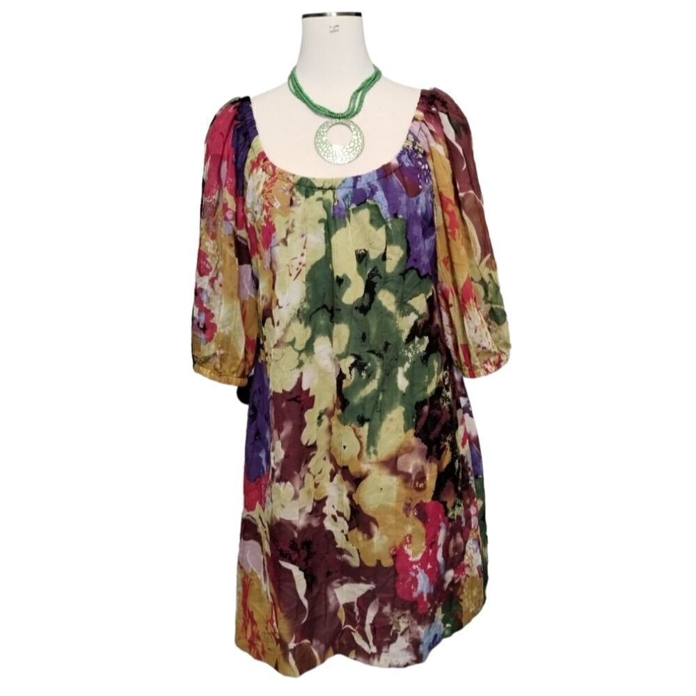 Vintage Oleg Cassini Multi Color Dress - Picture 8 of 8